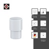 Inefa Pipe socket DN 75, white plastic, rain gutter, roof