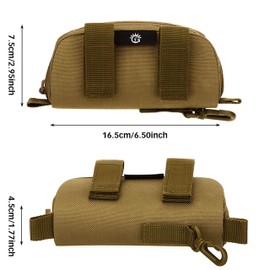 HUNTVP Eyeglasses Hard Case Tactical Molle Zipper Sunglasses Carrying Case 1000D Nylon with Clip (Coyote Brown)