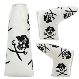 Golf Club Covers Fairway Wood Head Covers Hybrid Club Covers Leather Mallet Putter Covers Blade Head Covers Available for Most Brands Wit Dancing Skull-Blade Cover Embossed PU Leather