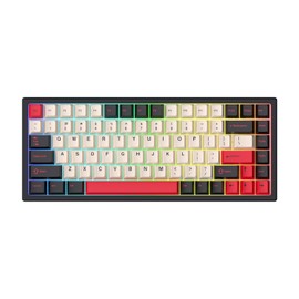 KEYCOOL 75% Wireless Gaming Keyboard RGB Triple Mode Hot Swappable Mechanical Keyboard PBT Keys Gasket Creamy Custom Keyboard Quiet White Switch for Win/MAC
