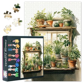 Plants 1000 Piece Puzzle Adults, Green Leaf Puzzles for Adults, Educational Games, Home Decoration, Botany Challenging Puzzle for Family, Men, Women, Finished Size is 70 x 50 cm