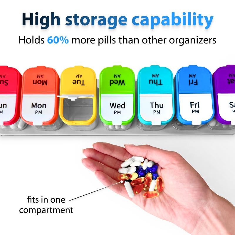 Bexeen XXL Pill Organizer That Holds EVERYTHING! Convenient, Portable &
