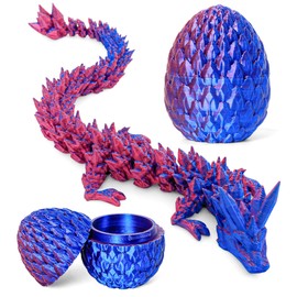 Philicoco 3D Printed Articulated Dragon Egg – Easter Basket Stuffers, Fidget Toy Gift for Kids & Adults(Purple)
