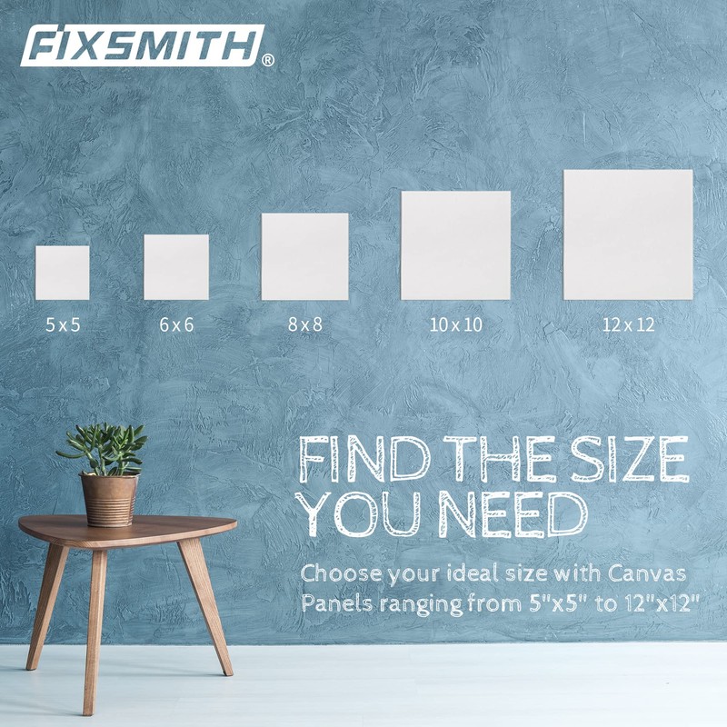 FIXSMITH Canvas Boards for Painting 5x5 Inch, Super Value 24