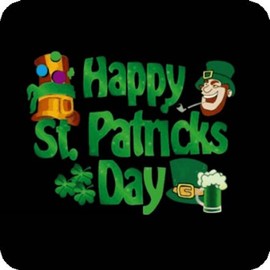 Pack Of Six Happy St Patricks Day Ireland Aluminium Coasters With Cork Feet