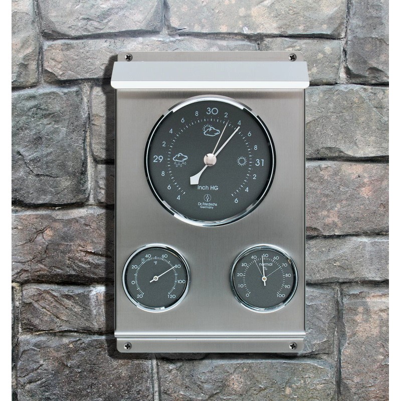 Hokco Weather Station Barometer Thermometer Hygrometer Stainless Steel