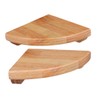 OHPHCALL Space Saving Corner Mounting Shelf Wooden Standing Shelf for