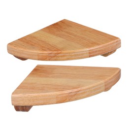 OHPHCALL Space Saving Corner Mounting Shelf Wooden Standing Shelf for Living Room