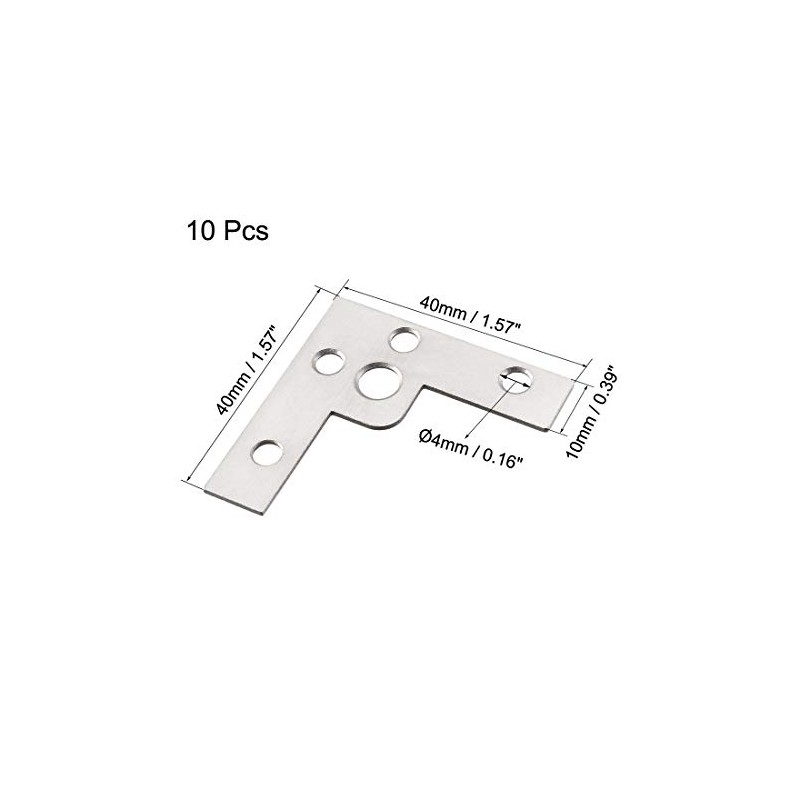 sourcing map Flat Angle Bracket Plate L Shape Repair Joining