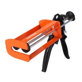 DAFEIKE Epoxy Gun Dual Component Caulking Gun Manual Double Cartridge Caulk Gun Panel Bond Adhesive Applicator for 200 ml/6.75 fl oz Mix Ratio 1:1 and 2:1 e.g. 08115 08116, Orange