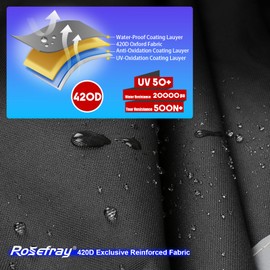 Rosefray UTV Cover, Waterproof 420D Heavy Duty Protection UTV Covers 2-3 Seater/4-6 Seater Compatible with Polaris Ranger RZR General PRO XP 4 Can-Am Maverick X3 Yamaha SxS M Gray