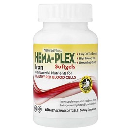 NaturesPlus, Hema-Plex® Iron, fast-acting softgels, 60 tablets / NaturesPlus (네이처스플러스), Hema-Plex® 철분, 빠르게 작용하는 소프트젤 60정
