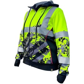 SafetyShirtz American Grit Hi Vis Hoodie for Women - Heavy-Duty Polyester with Soft Combed Fleece Interior - Class 3 Type R - Meets ANSI/ISEA 107-2015 - Yellow - Small