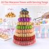 10-Tier Clear Macaron Display Stand, Plastic Macaron Tray Tower with