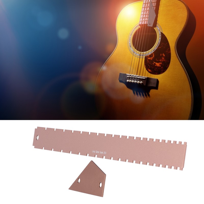 Guitar Measuring Tool Set Silver Aluminum Neck Straight Edge Fret