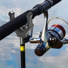 Udbrud 4pcs Fishing Rod Holder, Rod Rest Holder with Magic Magnetic Clips, Magnetic Holder, Head Fishing Rod, Automatic Adjustment, Fishing Rod, Rear Backrest Holder, Tool Accessories (Black)
