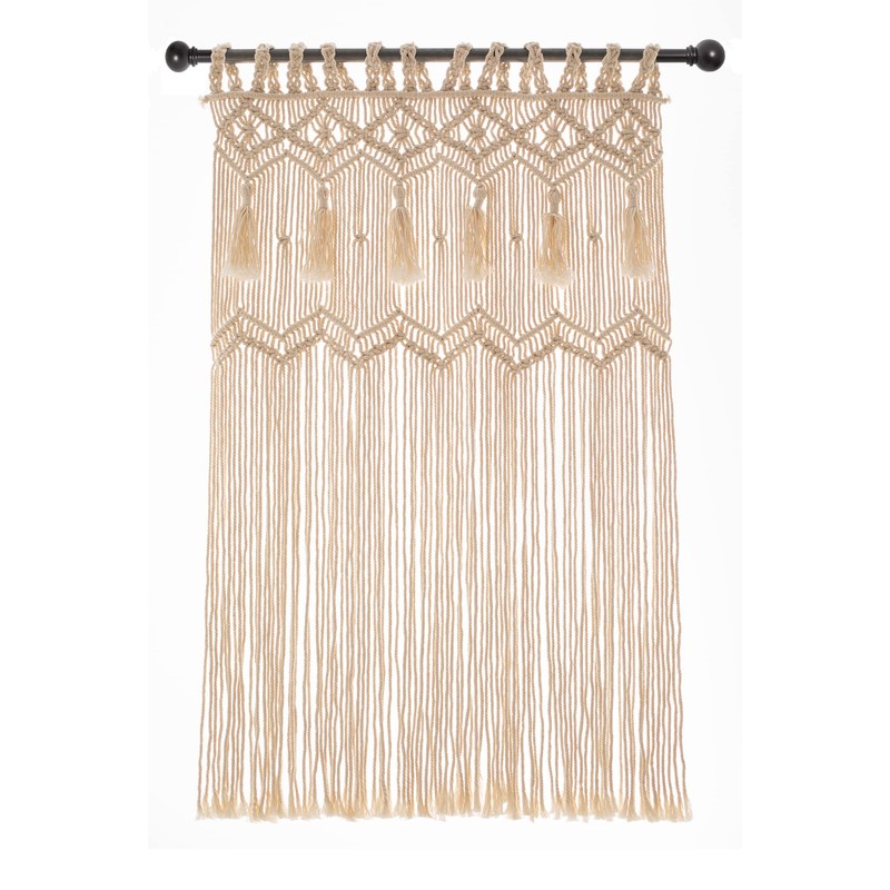 Hysunland French Door Window Curtains Handmade Macrame Side Window Curtain