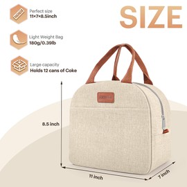 Lunch Bag for Women & Men Adult Insulated Lunch Box, Small Leakproof Cooler Food Lunch Containers Reusable High Capacity Lunch Tote Bags for Work, Travel, Outdoor