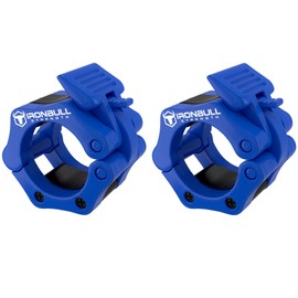 Barbell Collars (Pair) – Locking 2" Olympic Size Weight Clamps - Quick Release Collar Clips – Bar Clamps Great for Weight Lifting, Olympic Lifts and Strength Training (Blue)