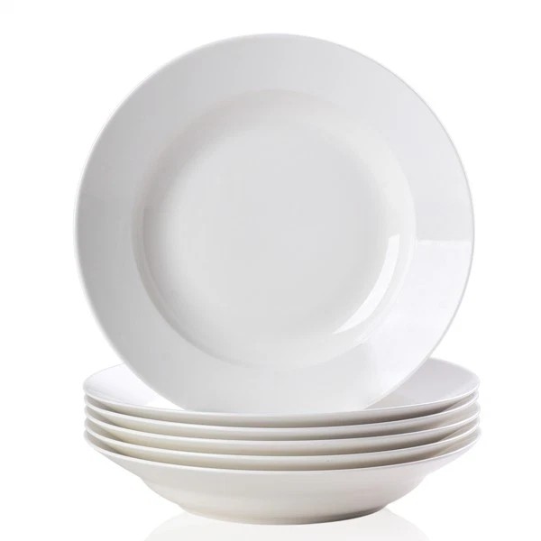 Unbranded Dinner Plates White Set of 6 Salad Serving Modern