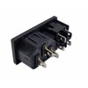 IEC Socket C-14 10A/250V, with Replaceable Red 4Pin LED Switch