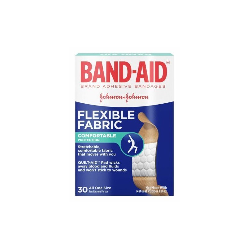 Band-Aid Band Aid Flexible Fabric Adhesive Bandages Comfortable Protection 30