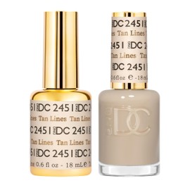 DND DC Gel Polish Set, Sheer Collection, UV/LED Gel Polish and Air Dry Nail Lacquer, Matching Chip-Free Polish Duo, 2451 Tan Lines, 0.5 Fl Oz