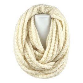 Humble Hilo Knitted Scarves Soft Warm Cozy Scarf Knit Scarf for Fall and Winter (Cream, Infinity)