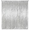 Poise3EHome Silver Sequin Backdrop Curtain, 2 PCS 5FT x 10FT
