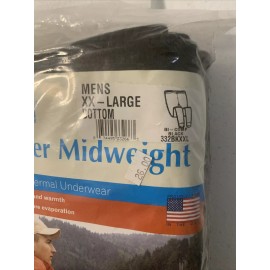 Kenyon Strata Vintage Kenyon Men’s Bottom Polyester Midweight Thermal Underwear Size XXL Black