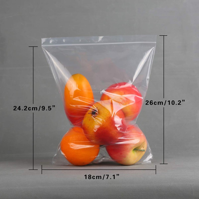 100 Clear Plastic Bags - Quality Resealable Grip Self Seal