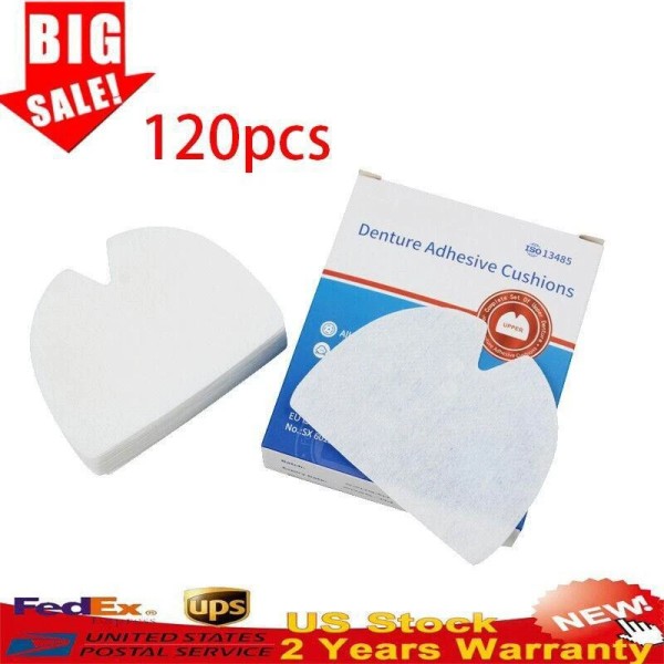 Unbranded Zinc Free Denture Adhesive Pads 120 Count Four Pack