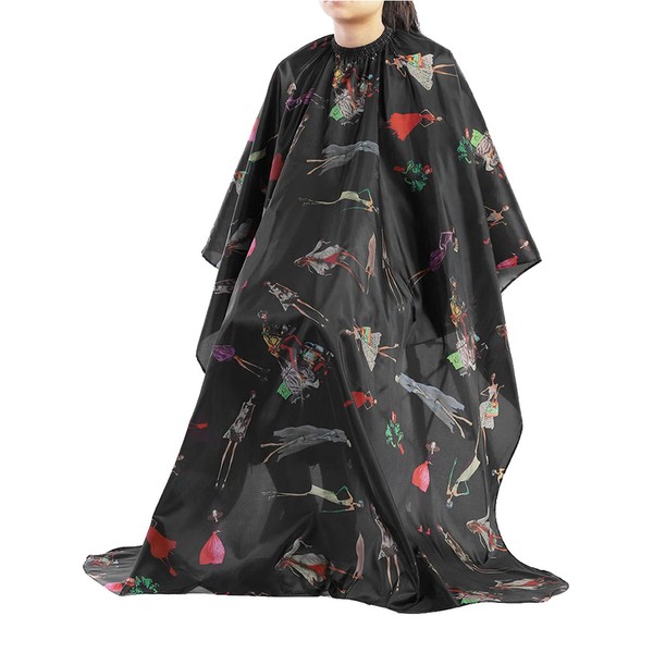 Hair Cutting Cape Barber's Dress Hair Cutting Salon Hair Stylist Barber Hairdresser's Black with Red Stripes Hair Cutting Apron Cape for Hair Cuts and Colour Cloth Wrap Protect Adult