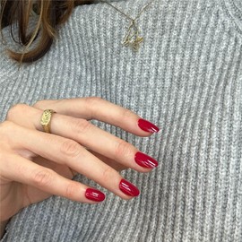 MOYOU LONDON Gel Press On Nails - Elegant Short Oval Shape, Long-lasting & Comfortable Soft Fake Nails with Glue, Reusable Opaque Stick On Nails for Women, 32 Pcs in 16 Sizes