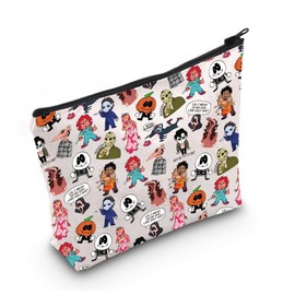 LEVLO Trick Or Treat Women Gift Why No Titty Pic Makeup Bag Horror Friends Zipper Pouch, SLUUURP, Daily