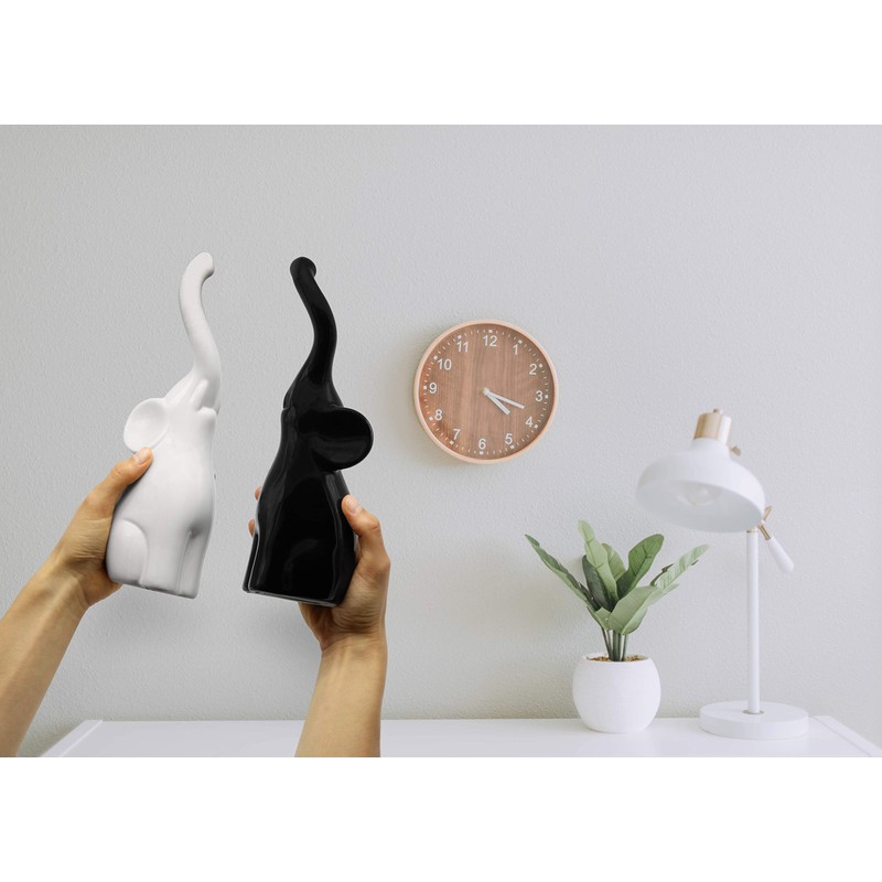 FeinKnick Harmonious Ceramic Elephant Couple in Black and White –