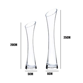 Hand-Made Blown Art Bud Glass Vase Clear Glass Bud Flower Vase Heavy Base Single Stem Vase Decorative Small Vases for Flower and Office Bud Home Wedding Decor