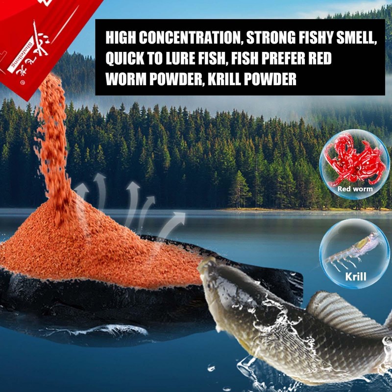 Fish Attractant Powder - Red Worm Powder Fish Scent,Freshwater Saltwater