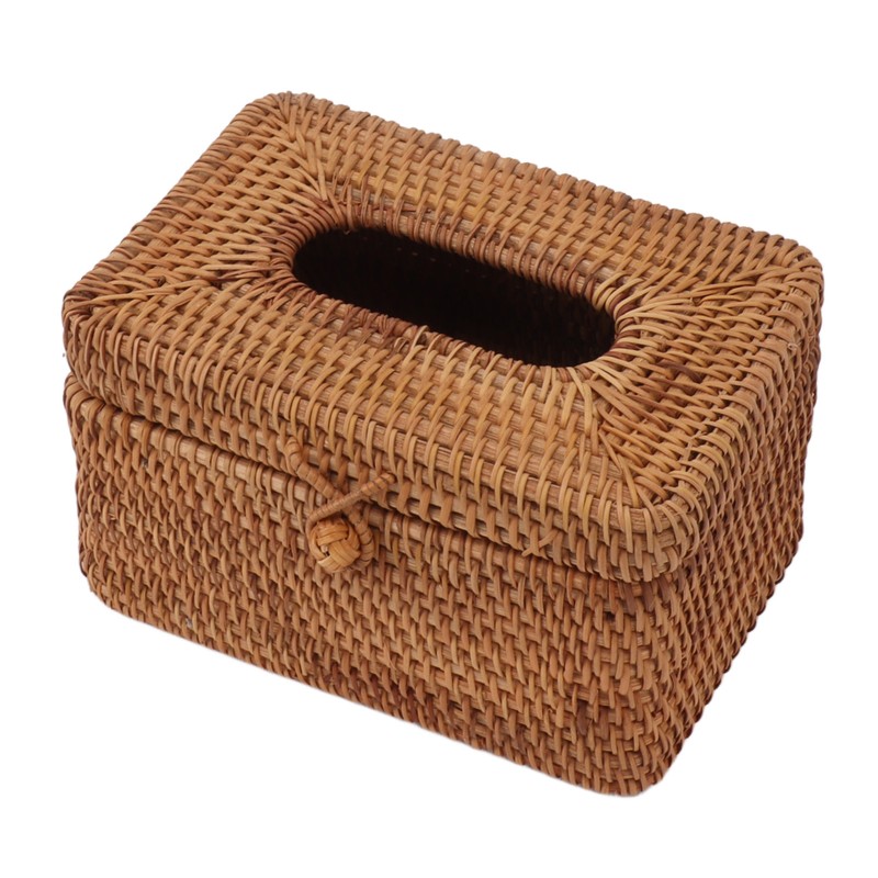 Rectangular Rattan Tissue Box Cover Rattan Woven Tissue Box Holder
