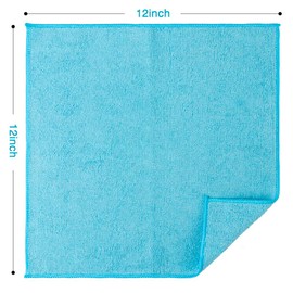 chongning Microfiber Cleaning Cloth, Pack of 12, Multifunctional Reusable Cleaning Rag Towels with 4 Color Assorted,30 x 30 cm,for House, Kitchen, Window(Green/Blue/Yellow/Pink)