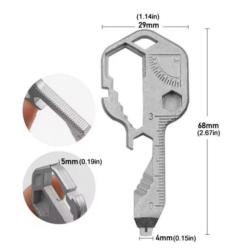 Keychain Bottle Opener Multi Tool,Stainless Steel Gadget, Portable Multi-Function Tools