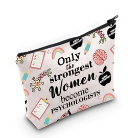 Psychologist Gift Chool Psychologist Makeup Bag Psychotherapist Gift Only The Strongest Women Become Psychologists Cosmetic Bag (Cotton, Only The Strongest 3uk)