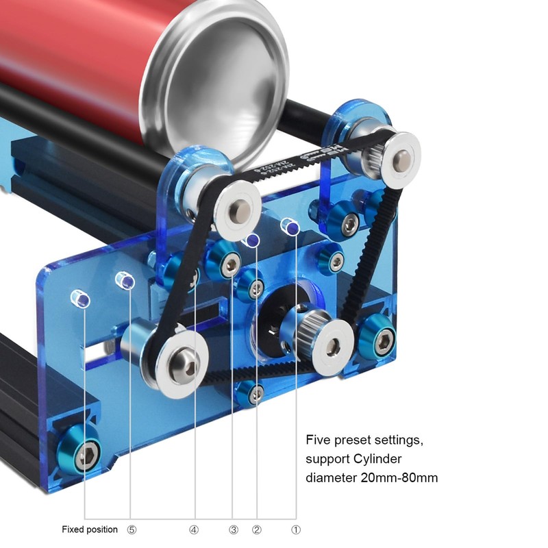 Topyond Laser Rotary Roller Engraving Module, 360° Rotating Stepper Motor,