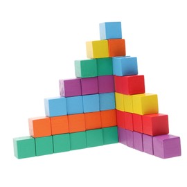 Operitacx 50pcs Boys and Girls's Blocks Square Building Blocks Wooden Craft Cube Toys for DIY Creative Play