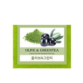 Provence natural herbal soap for soft and refreshing tired skin - Olive Green Tea / 지친피부 부드럽고 상쾌하게 프로방스 내추럴 허브비누 - 올리브 그린티