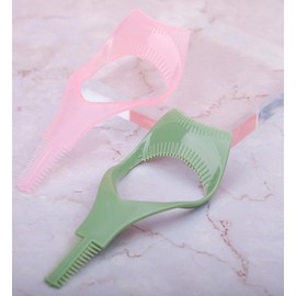 3PCS Eyelashes Tools Makeup Lash Comb Upper Lower Lash Helper Eyelash Guide Applicator with Eyelash Curler Sheild & Guard for Women Girls