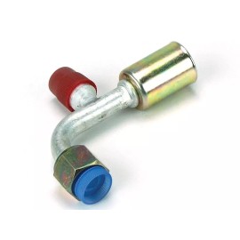 Old Air Products A/C Fitting, #6-90 Degree Female O-ring Fitting w/Service Port [92-533-3]