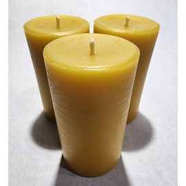 2" W Beeswax pillar candles made in the USA long lasting