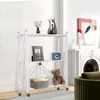 Yuanjimi 4 Tier Foldable Storage Shelf with Wheels, Heavy Duty