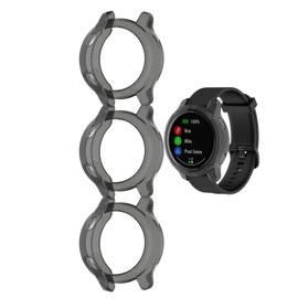TenCloud Black-3Pack Covers Compatible with Garmin vívoactive 4 Watch Case Accessories Transparent TPU Protective Bumper Scratch-Resistant for 45 mm Vívoactive 4 (Not Fit for Vívoactive 4S)